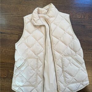 JCREW Cream Quilted Vest